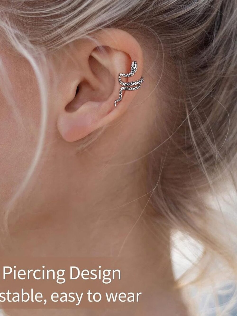 925 Sterling Silver Ear Cuffs Non-Piercing Cartilage Earrings: Various Styles, C - Picture 2 of 8